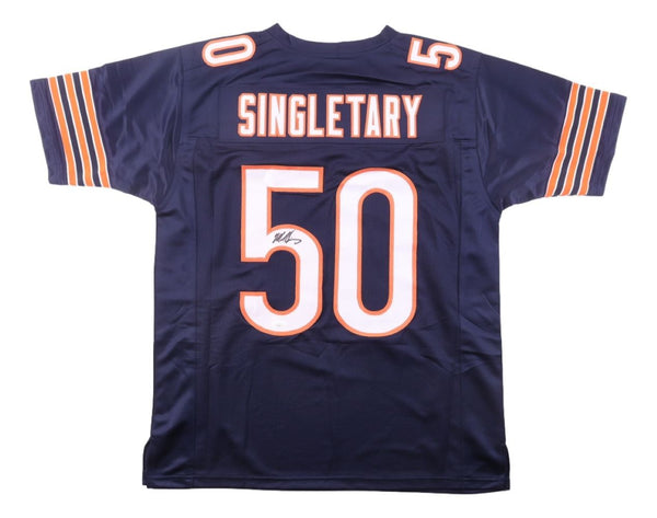 Mike Singletary Chicago Signed Navy Football Jersey JSA Hologram