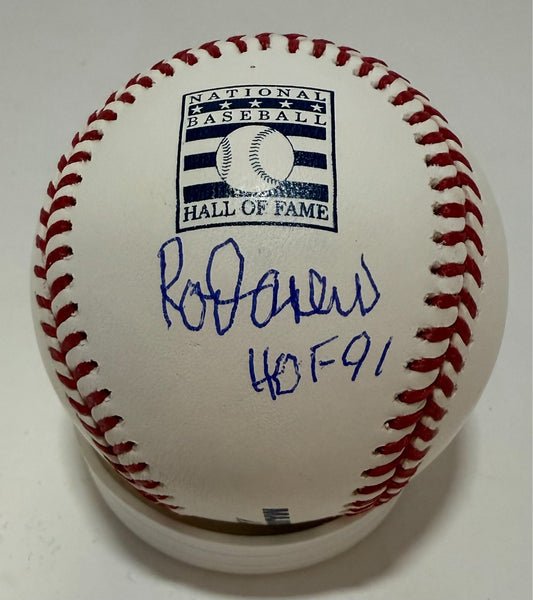 ROD CAREW Signed Official MLB HALL OF FAME LOGO Baseball w/ "HOF 91" AUTO - JSA