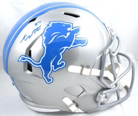 Sam LaPorta Autographed Detroit Lions F/S Speed Helmet- Beckett W Hologram *Blue