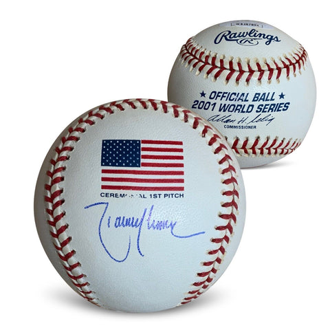 Randy Johnson Autographed 2001 World Series Signed Baseball JSA COA + Case Flag