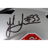 Jack Sawyer Signed Ohio State 24 Champs F/S Helmet Captain Jack Beckett 50058