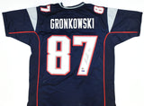 Rob Gronkowski Autographed Blue Pro Style Jersey - Beckett W Hologram *Black