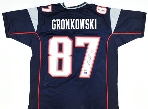 Rob Gronkowski Autographed Blue Pro Style Jersey - Beckett W Hologram *Black