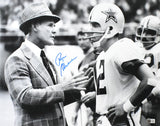 Roger Staubach Autographed Dallas Cowboys 16x20 w/Landry Photo - Beckett W Holo