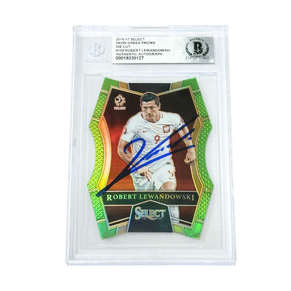 Robert Lewandowski Signed 2016 Panini Select Green Die Cut /60 - BGS Authentic