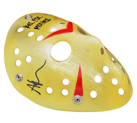 Ari Lehman Signed Friday the 13th Yellow Costume Mask - 2 Insc