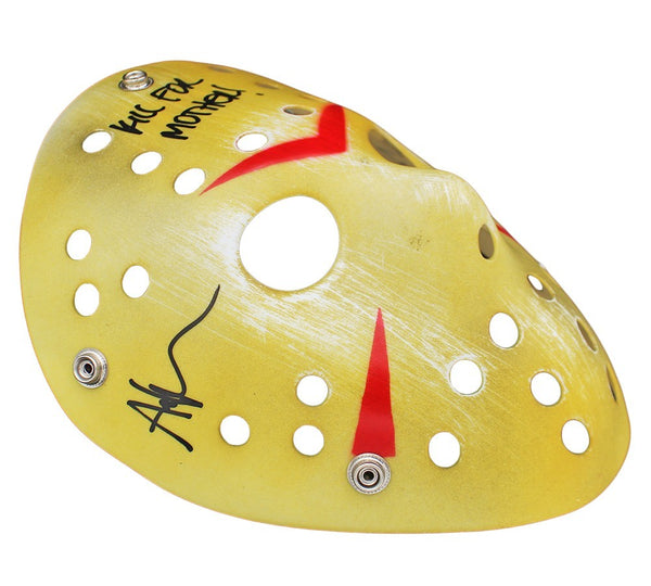 Ari Lehman Signed Friday the 13th Yellow Costume Mask - 2 Insc