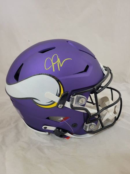 JUSTIN JEFFERSON SIGNED MINNESOTA VIKINGS F/S SPEEDFLEX HELMET BAS QR