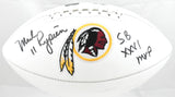Mark Rypien Autographed Washington Redskins Logo Football SB MVP- Beckett W Holo