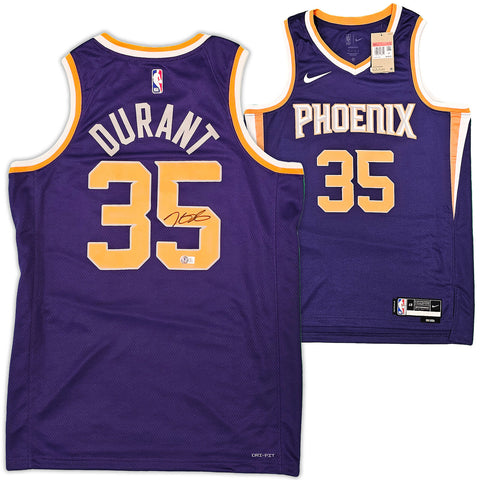 SUNS KEVIN DURANT AUTOGRAPHED PURPLE NIKE ICON EDITION JERSEY SIZE 48 BECKETT