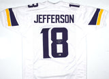 Justin Jefferson Autographed White Pro Style Jersey - Beckett W Hologram *Silver