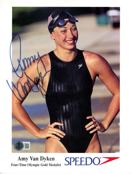 Amy Van Dyken Signed USA Swimming 8x10 Photo Speedo Beckett 45148