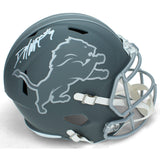 Derrick Moore Autographed Detroit Lions Slate Speed Full Size Helmet Beckett