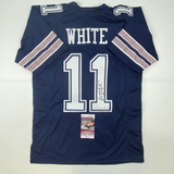Autographed/Signed Danny White Dallas Dark Blue Football Jersey JSA COA Auto