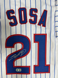 SAMMY SOSA Signed Custom Replica Pinstripe Jersey AUTO - Chicago Cubs MLB - BAS