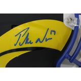 Puka Nacua Signed Los Angeles Rams Black Matte Mini Helmet FAN 44571