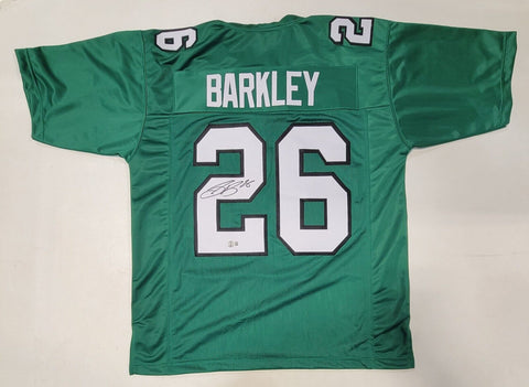 SAQUON BARKLEY SIGNED AUTOGRAPHED CUSTOM XL PRO STYLE JERSEY BECKETT QR