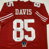 Autographed/Signed VERNON DAVIS San Francisco Red Football Jersey Beckett COA
