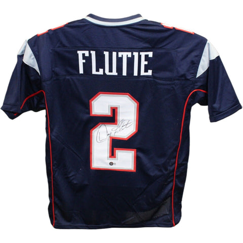 Doug Flutie Autographed/Signed Pro Style Jersey Blue Beckett 42554
