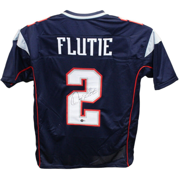 Doug Flutie Autographed/Signed Pro Style Jersey Blue Beckett 42554