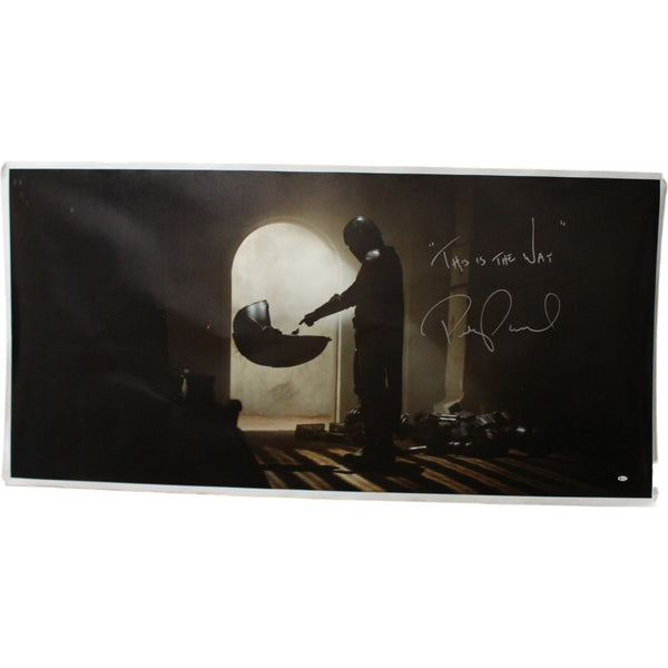 Pedro Pascal Autographed Mandalorian 36x48 Canvas This is The Way Beckett 56605
