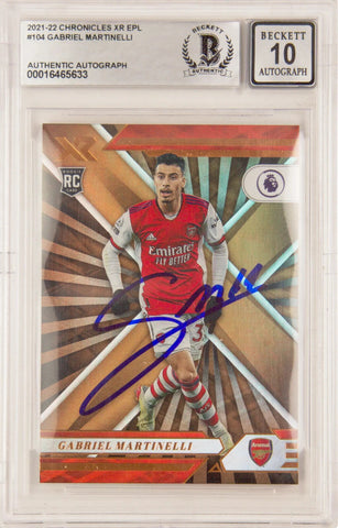 Gabriel Martinelli Signed 2021-22 Panini Chronicles Rookie - BGS 10 Autograph