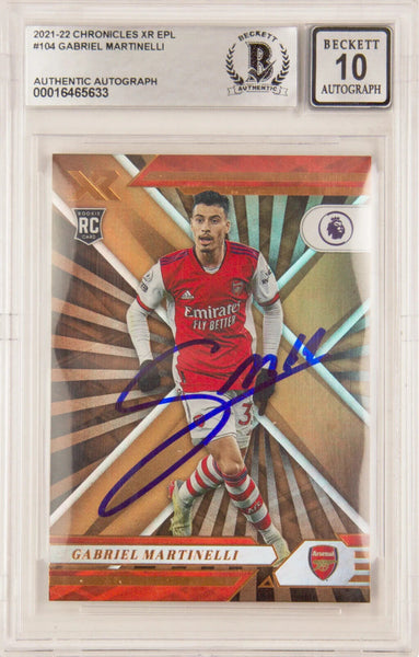 Gabriel Martinelli Signed 2021-22 Panini Chronicles Rookie - BGS 10 Autograph