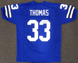DALLAS COWBOYS DUANE THOMAS AUTOGRAPHED BLUE JERSEY BECKETT BAS STOCK #177505