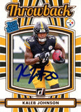 Kaleb Johnson Autographed 2025 Donruss Throwback #46 Card Beckett Witness 57004