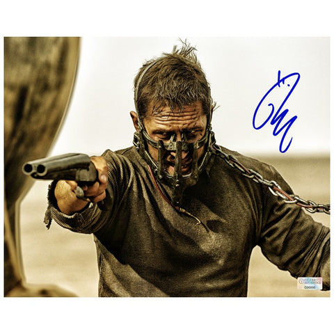 Tom Hardy Autographed 2015 Mad Max Fury Road Max Rockatansky 8x10 Scene Photo