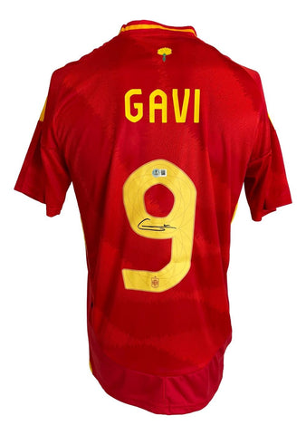 Gavi Spain Signed Red Soccer Jersey BAS