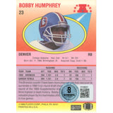 Bobby Humphrey Autographed/Signed 1990 Fleer #23 Trading Card Beckett 59189