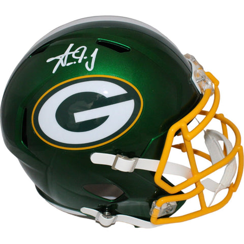 Aaron Jones Autographed Green Bay Packers F/S Flash Helmet Beckett 43841