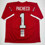 Autographed/Signed Isiah Pacheco Rutgers Red College Jersey JSA COA