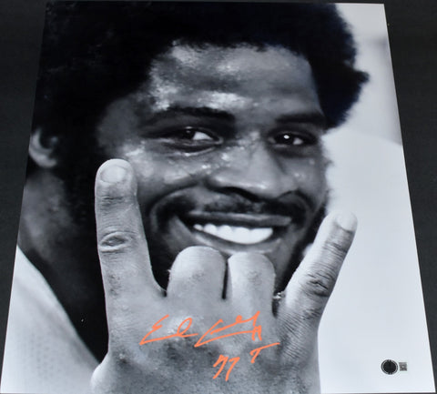 EARL CAMPBELL AUTOGRAPHED TEXAS LONGHORNS HOOK EM 16x20 PHOTO W/ HT 77