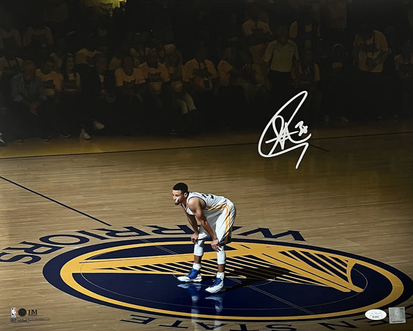 Stephen Curry Golden State Warriors Signed Center Court 16x20 Photo JSA LOA