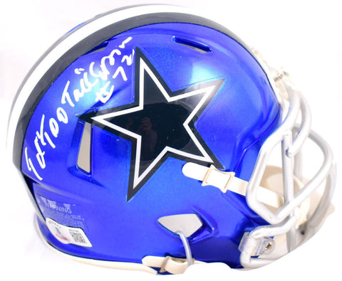 Ed "Too Tall" Jones Autographed Cowboys Flash Speed Mini Helmet- Beckett W Holo