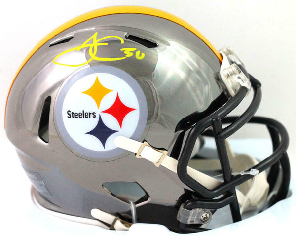 James Conner Autographed Pittsburgh Steelers Chrome Mini Helmet - Fanatics Auth