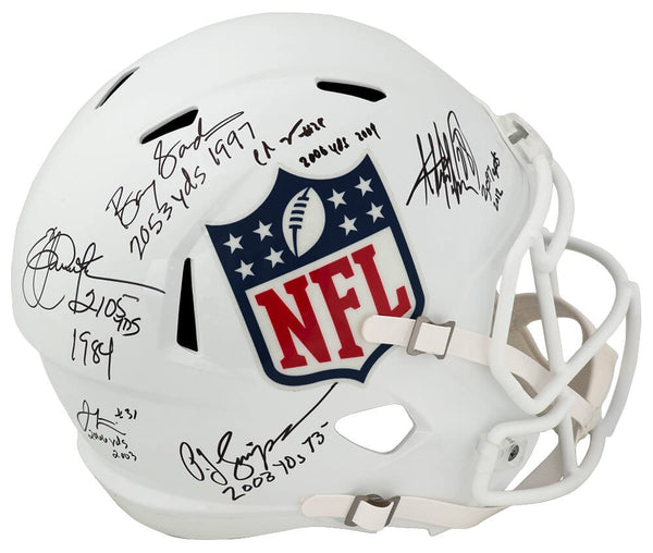 2,000 Yard Rushing Club Signed NFL Logo F/S Rep Helmet w/6 Sigs & Yards (SS COA)