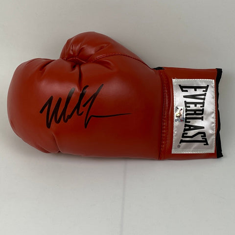 Autographed/Signed Mike Tyson Red Everlast Boxing Glove Athlete Holo COA