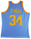 Lakers Shaquille O'Neal Authentic Signed Blue 2001-02 TB M&N HWC Jersey BAS Wit