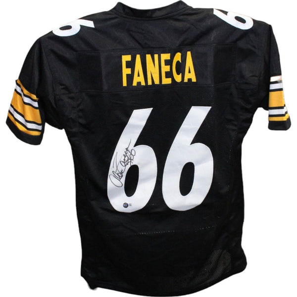 Alan Faneca Autographed/Signed Pro Style Black Jersey Beckett 42611
