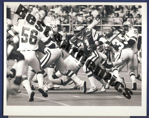 Wilbert Montgomery Eagles 1981 wire photo Eagles vs. Patriots113639