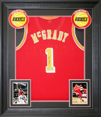 Tracy McGrady Authentic Signed Red Pro Style Framed Jersey BAS Witnessed