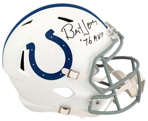 Bert Jones Signed Colts Riddell Full Size Speed Replica Helmet w/76 MVP - (SC...