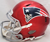 Mac Jones Signed Patriots Flash Red Full Size Authentic Speed Helmet Beckett Wit