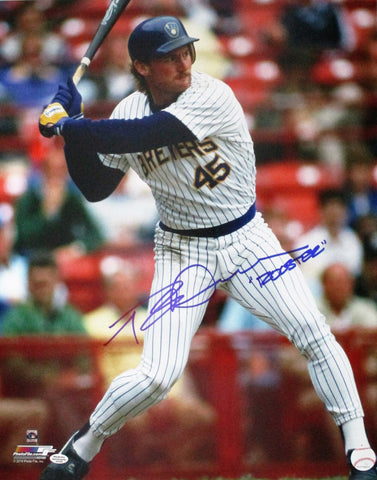 Brewers Outfielder ROB DEER Signed 16x20 Photo #2 AUTO w/ "Rooster"