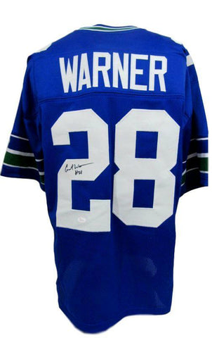 Curt Warner Seattle Seahawks Signed Custom Jersey JSA 131650