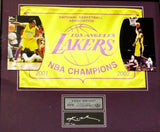 Kobe Bryant 6/100 Signed LA Lakers Framed 2001/02 NBA Champions Flag- UDA Auth