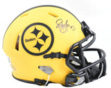 Troy Polamalu Autographed Steelers Rave Speed Mini Helmet - Beckett W Hologram